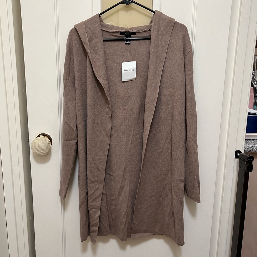 Forever 21 hooded long cardigan